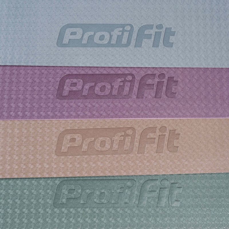 Коврик для йоги и фитнеса БАЗА (кофейный-бежевый) 5 мм PROFI-FIT