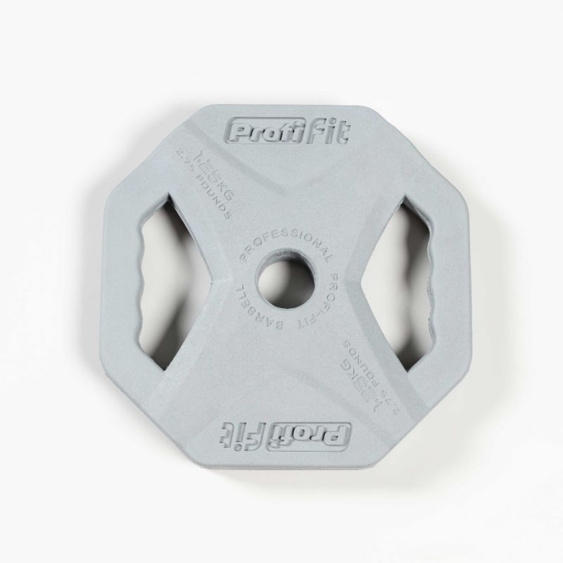 Штанга для аэробики и комплект дисков Прогресс (серая, 1,25-2,5-5 кг) PROFI-FIT