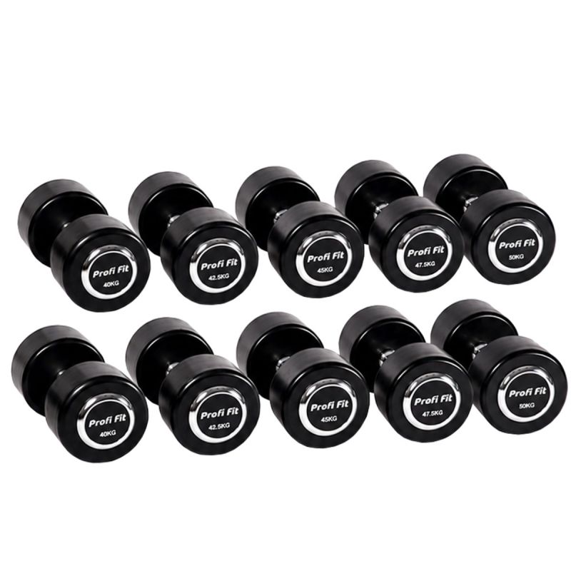 Гантельный ряд профессиональный (шаг 2,5 кг, 5 пар) PROFI-FIT 40-50 кг