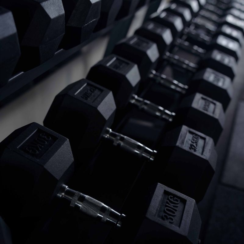 Гантель гексагональная обрезиненная PROFI-FIT 37,5 кг