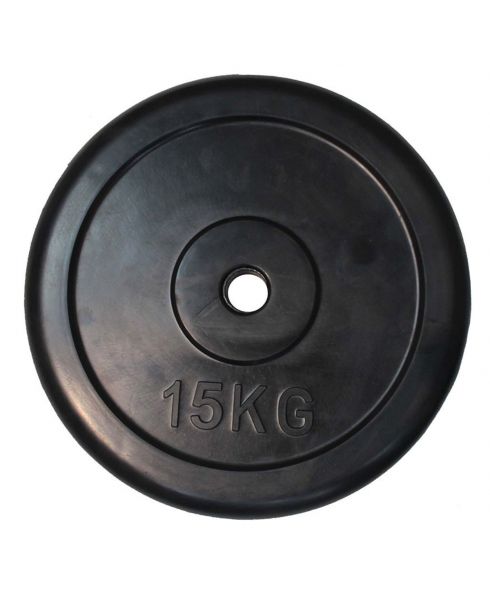 Диск обрезиненный классический, черный D26 мм PROFI-FIT 15 кг